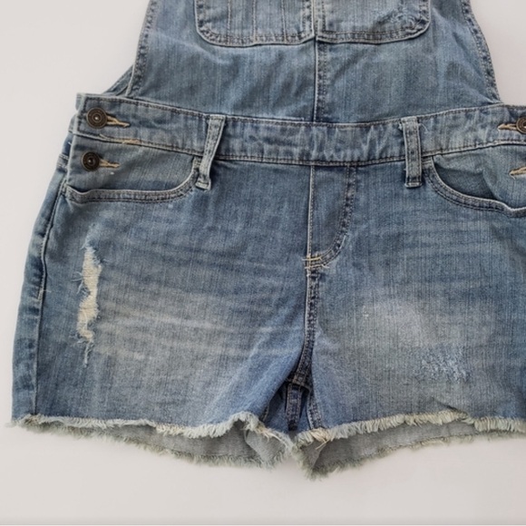 Mossimo Supply Co Distressed Denim Jeans Overall Cutoff Shorts - Picture 3 of 4